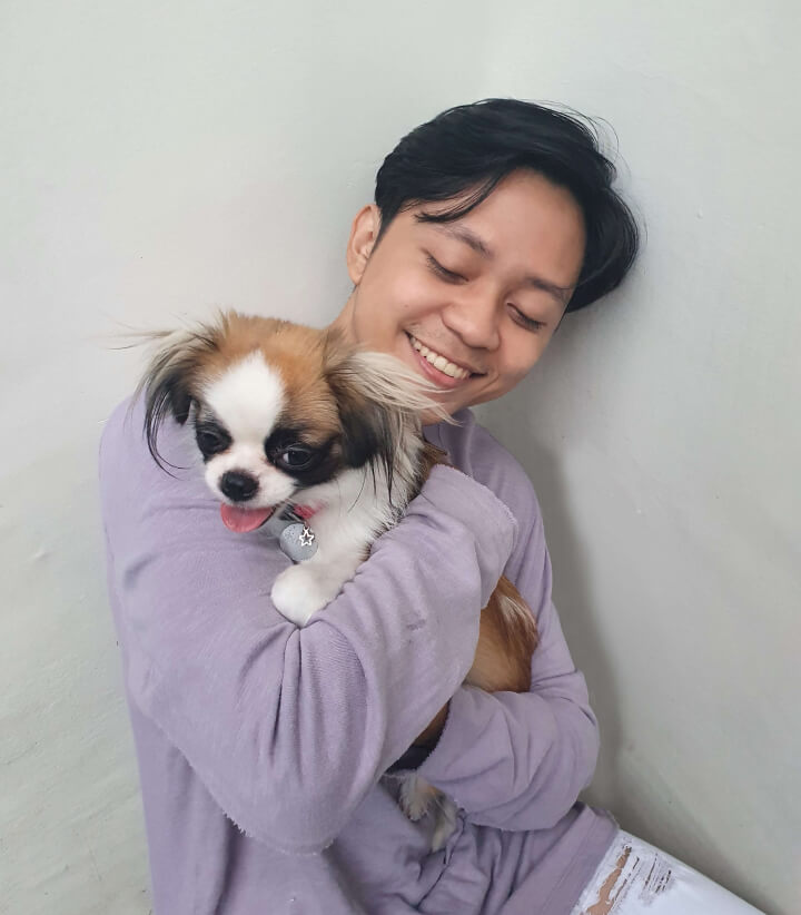 staff member with dog